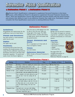 Defensive Pistol I - NRA Marksmanship Qualification Program
