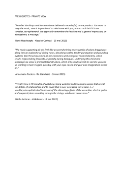 PRESS QUOTES - PRIVATE VIEW &ldquo;Annelies Van Parys and her