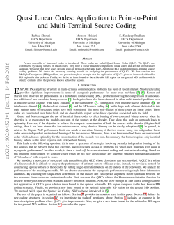 Quasi Linear Codes: Application to Point-to-Point and Multi