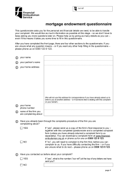 mortgage endowment questionnaire