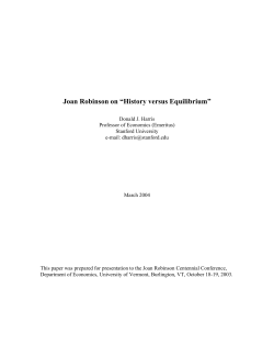 History versus Equilibrium
