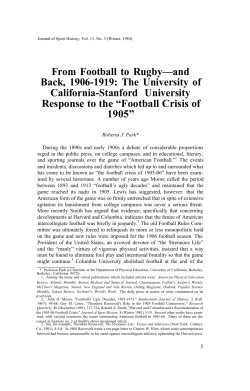 From Football to Rugby - and Back, 1906-1919