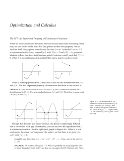Math 130, Day 28Properties of Continuous Functions