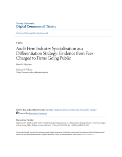 Audit Firm Industry Specialization as a Differentiation Strategy
