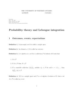 Probability theory and Lebesgue integration