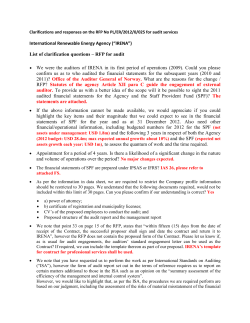 List of clarification questions – RFP for audit • We were the