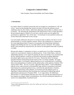 Comparative Judicial Politics - Division of the Humanities and Social