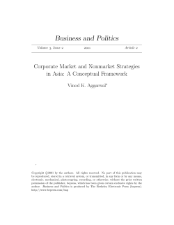Corporate Market and Nonmarket Strategies in Asia: A Conceptual