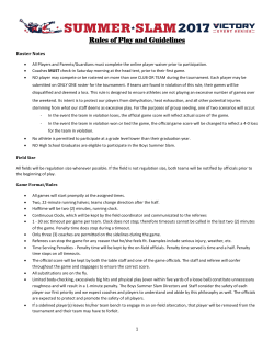 Rules of Play and Guidelines