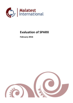Evaluation of SPARX - Ministry of Health