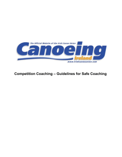 Competition Coaching &ndash; Guidelines for Safe Coaching