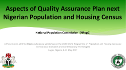 Census Planning and Management Chidi Arukwe National