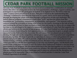 cedar park freshmen football faq 2014
