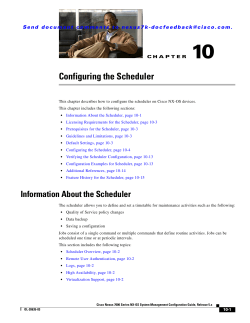Configuring the Scheduler