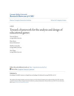 Toward a framework for the analysis and design of educational games
