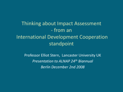 Thinking about Impact Assessment