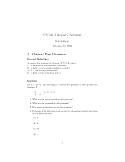 CS 241 Tutorial 7 Solution