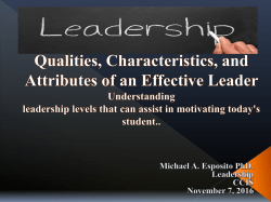 Qualities, Characteristics, and Attributes of an Effective Leader