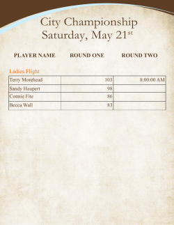 PLAYER NAME ROUND ONE ROUND TWO Ladies Flight