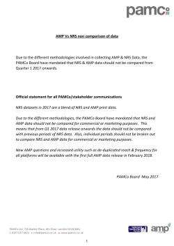 AMP Vs NRS non comparison of data Due to the different