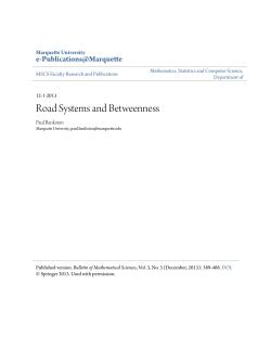 Road Systems and Betweenness - e