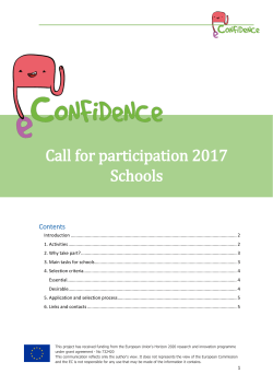 Call for participation 2017 Schools