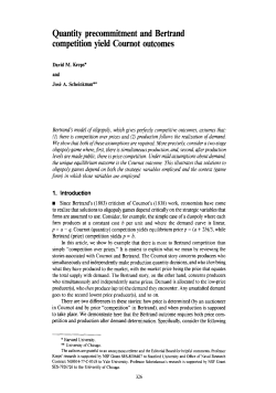 Quantityprecommitmentand Bertrand