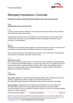 Stamped Impression Concrete Spec Clause