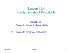 Section 11.4 Fundamentals of Probability