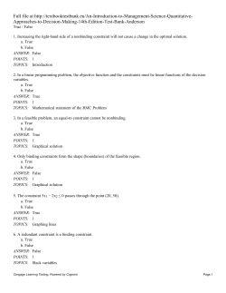 Chapter 2 - An Introduction to Linear Programming