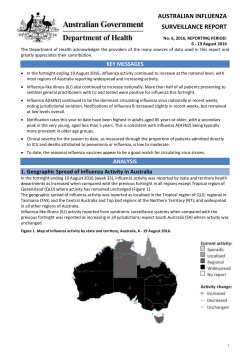 Australian influenza surveillance report 1 to 14 August 2015