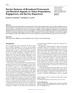 Service Systems: A Broadened Framework and Research Agenda