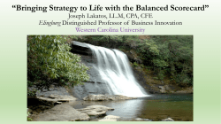 Bringing Strategy to Life with the Balanced Scorecard