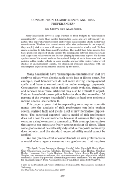 CONSUMPTION COMMITMENTS AND RISK PREFERENCES