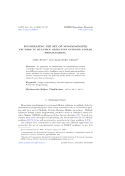 Enumerating the Set of Non-dominated Vectors in