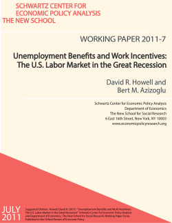 Unemployment Benefits and Work Incentives: The US Labor Market