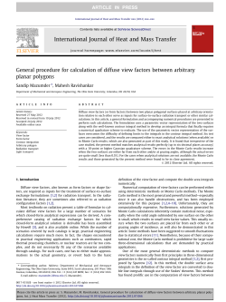 General procedure for calculation of diffuse view factors between
