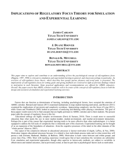implications of regulatory focus theory for simulation and