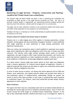 Non-contentious Landlord and Tenant Issues