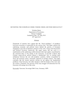 Keywords: Eurozone, Sovereign Debt Crisis, Germany, GIPS