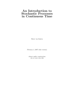An Introduction to Stochastic Processes in Continuous Time