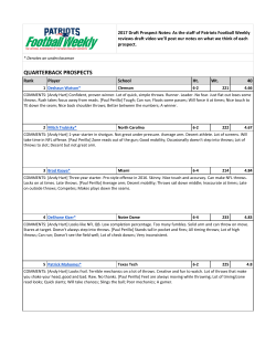 QB Draft Notes