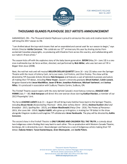 thousand islands playhouse 2017 artists announcement