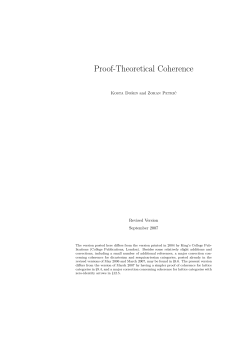 Proof-Theoretical Coherence - Mathematical Institute SANU