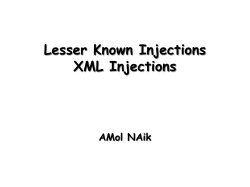 Lesser Known Injections XML Injections AMol NAik