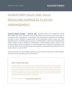 sandstorm gold and gold royalties complete plan of arrangement