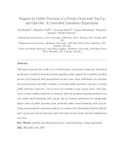 Support for Public Provision of a Private Good with Top