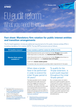 EU Audit Reform &ndash; what you need to know: Fact sheet