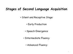 Stages of Language Acquisition