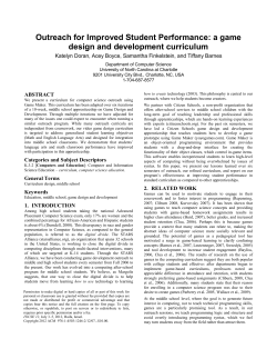 a game design and development curriculum.